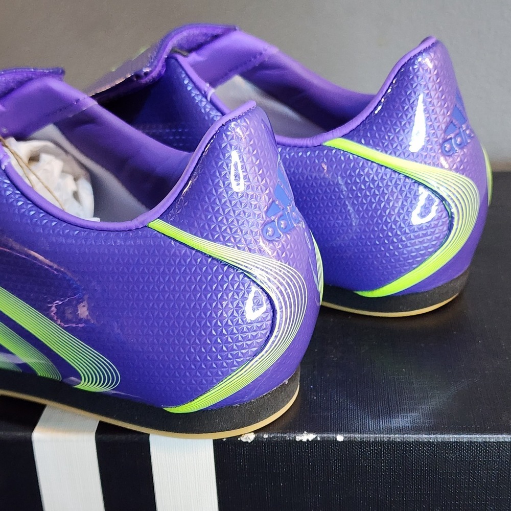 New Womens 9 Adidas Taekwondo F50 Purple Rush JR6025 Lucid Lemon NIB - Picture 6 of 14